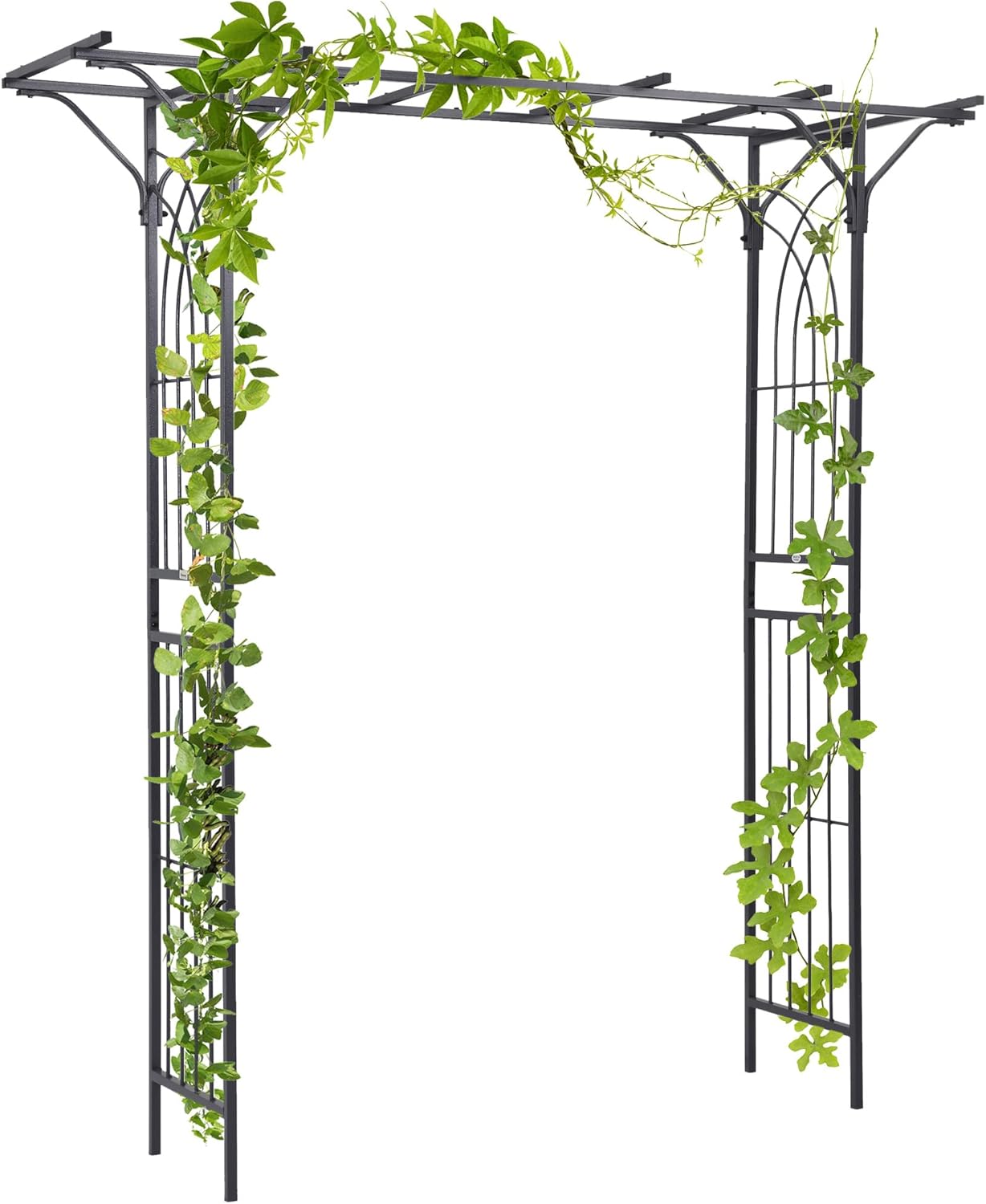 Outsunny 82'' Decorative Metal Garden Trellis Arch with Durable Steel Tubing & Elegant Scrollwork, Perfect for Weddings