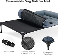Vista 4 de Veehoo Cama elevada refrescante para perros con cojín de felpa esponjosa, camas elevadas para interiores para perros grandes, sofá suave