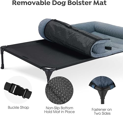 Miniatura 4 de Veehoo Cama elevada refrescante para perros con cojín de felpa esponjosa, camas elevadas para interiores para perros grandes, sofá suave para