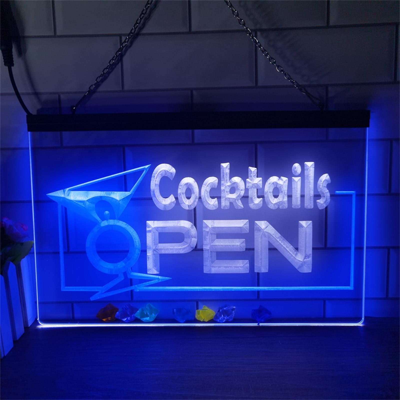 REWIS Cocktails Open LED Neon Signs