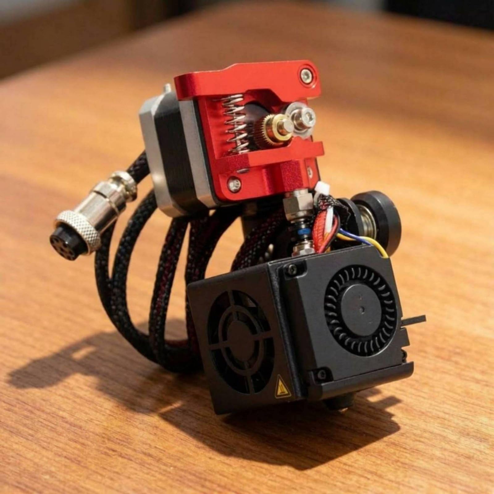 3D Printer Upgrade Estrusore Modulo Alimentatore Filamento Doppio Ingranaggio Unità Hotend Assemblaggio Ridisegnato Struttura in Alluminio Antiusura, Spina Aviazione 12V