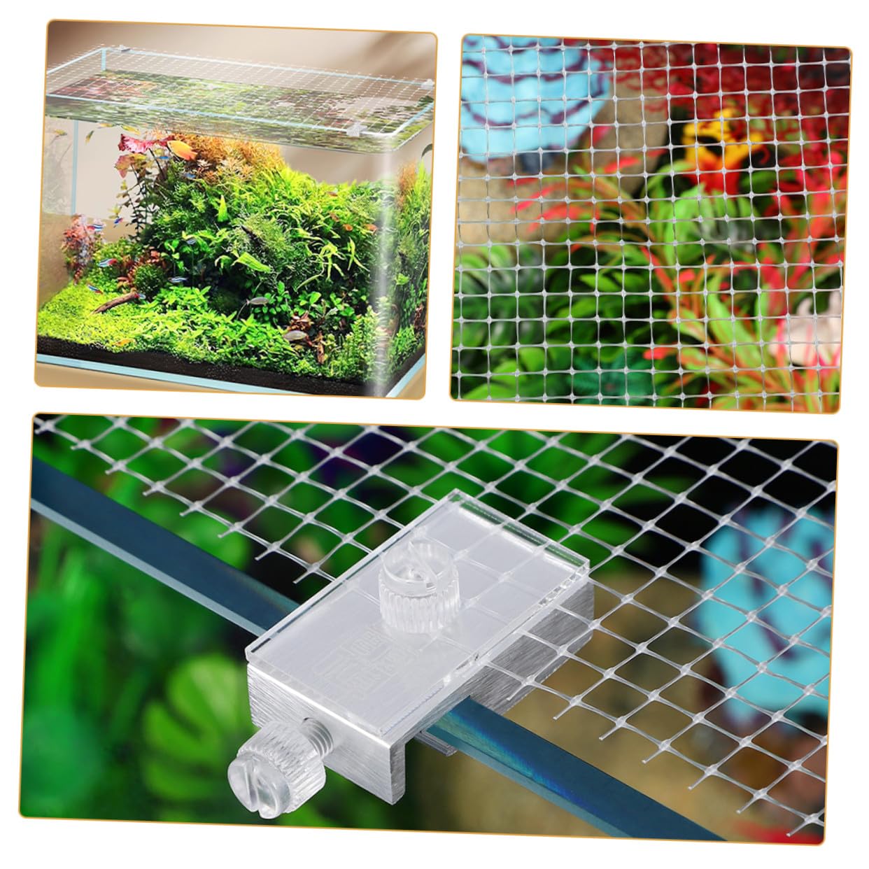 Aquarium Abdecknetz Einstellbares Atmungsaktives Sprung Netz mit Feiner Zuschneidbar Langlebiges Acrylgewebe Vielseitig für Fisch und Schildkrötenbecken Schutz und Trennung