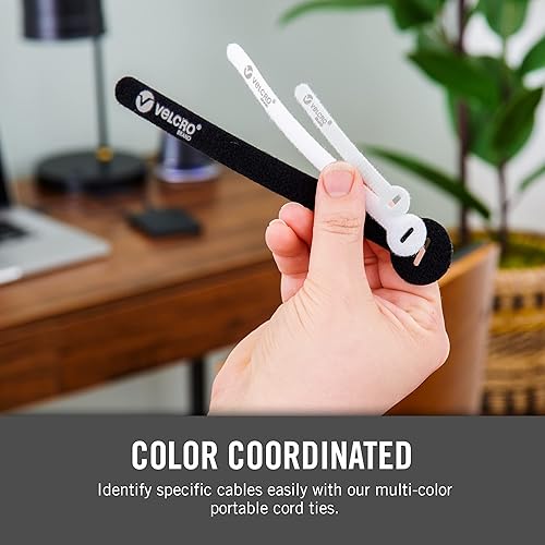 Miniatura 7 de VELCRO Brand Lazos organizadores de cables portátiles  Organiza cables de auriculares, cables de carga, cables de alimentación en mochilas,