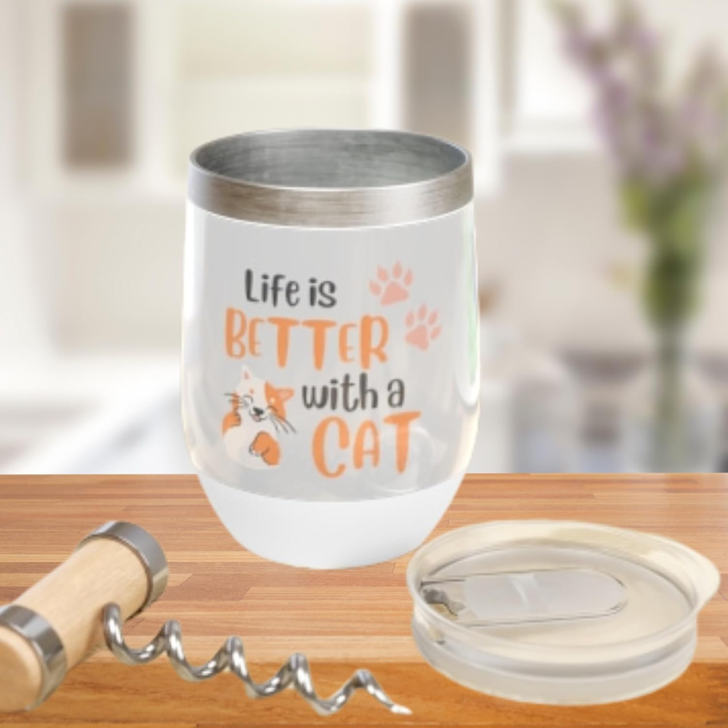 Generic Life is Better With a Cat Insulated Tumblers - 12oz, Gray