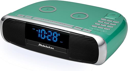 Miniatura 8 de Studebaker Workstaton Sistema de música HiFi con Bluetooth, radio FM, CD y estación de carga inalámbrica Qi (blanco)