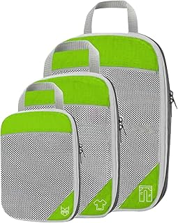 Cubos de compresión ligeros para acceder fácilmente a artículos transpirables, color verde, 3 piezas