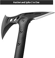 Vista 3 de Hacha de camping, hacha de lanzamiento de supervivencia con funda, tomahawk táctico con punta, mango de fibra de nylon para supervivencia al aire