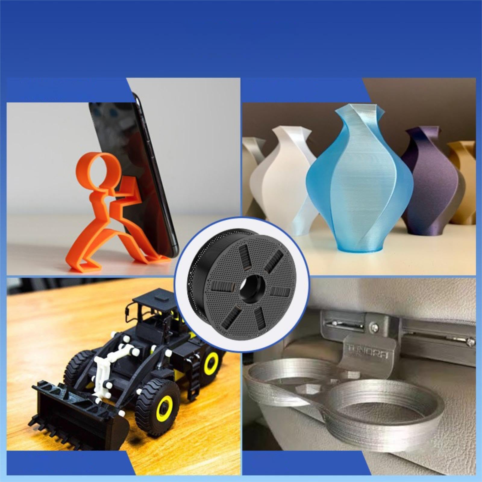 Qianly 4 para Impresora 3D, Material para Impresora 3D, Accesorio Universal Profesional Calidad, Suministros impresión Resistentes, Negro