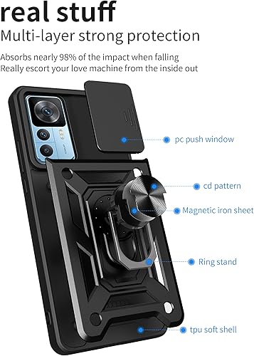 Vista 24 de Carcasa de soporte compatible con Motorola Razr 2023, con cubierta deslizante para lente de cámara compatible con Motorola Razr 40 5G 2023 XT2323-1