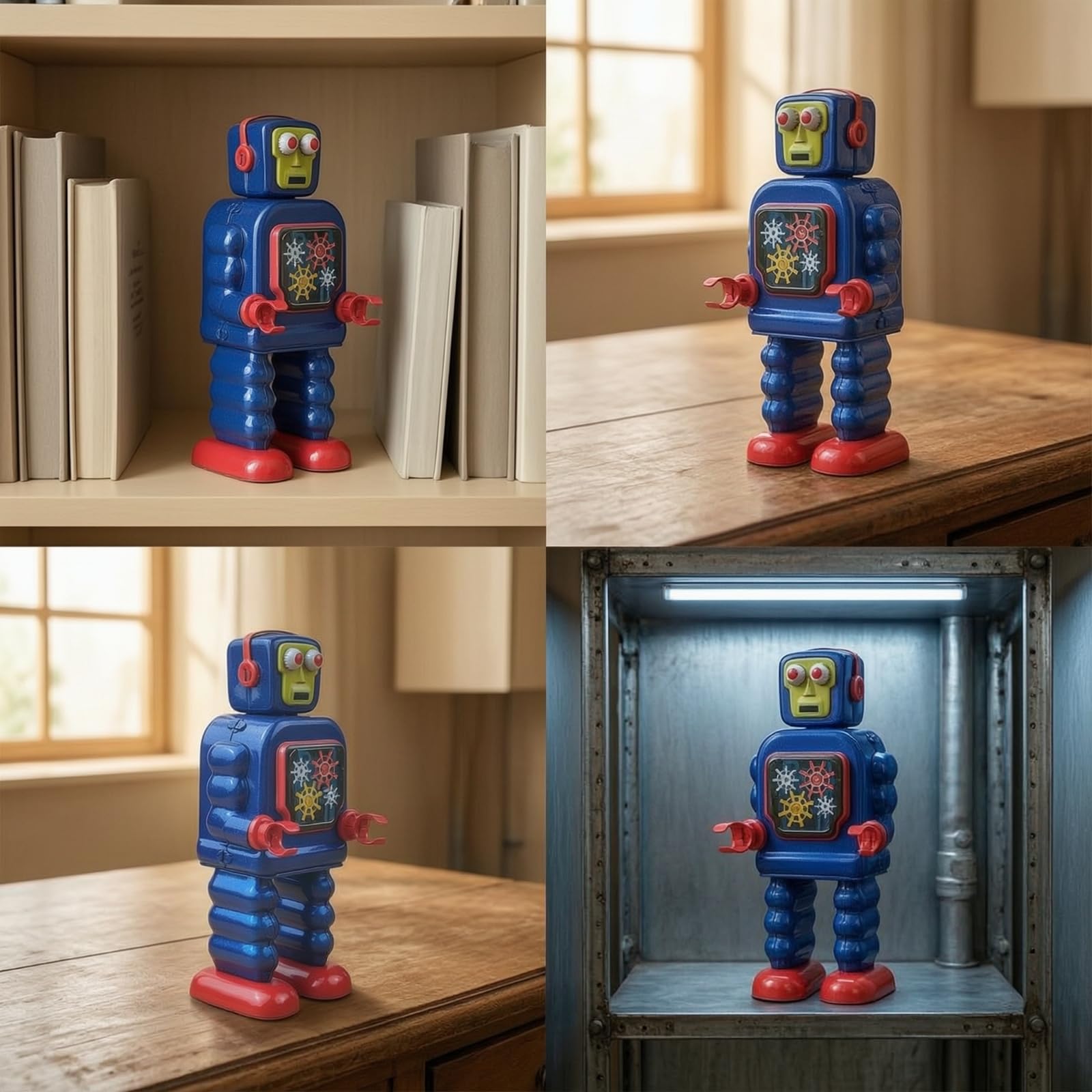 Robot Vintage in Stagno Senza Automa Meccanico in Stagno Vecchio Stile per Adulti, Libreria, Scrivania