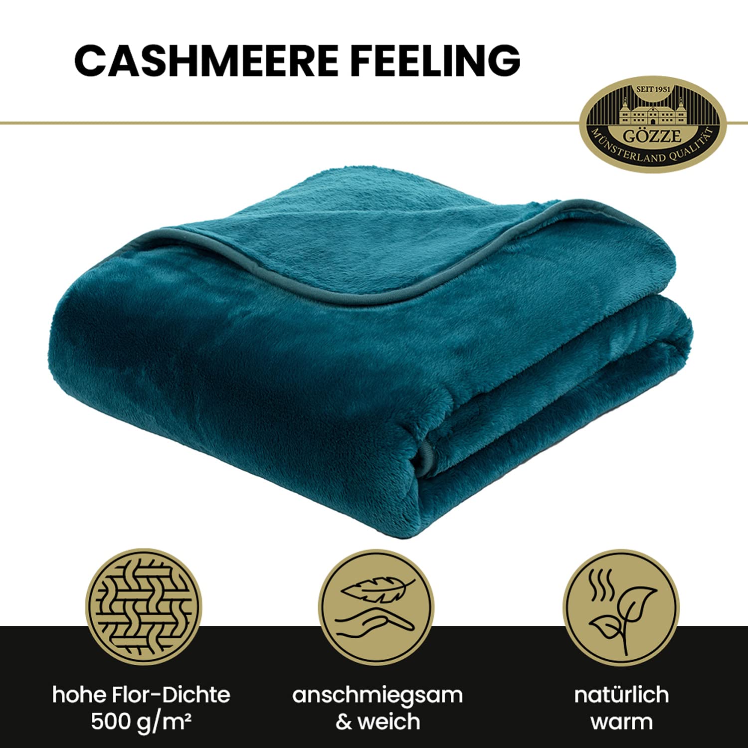 Gözze - Premium Cashmere-Feeling Wohn- und Kuscheldecke – Bild 2