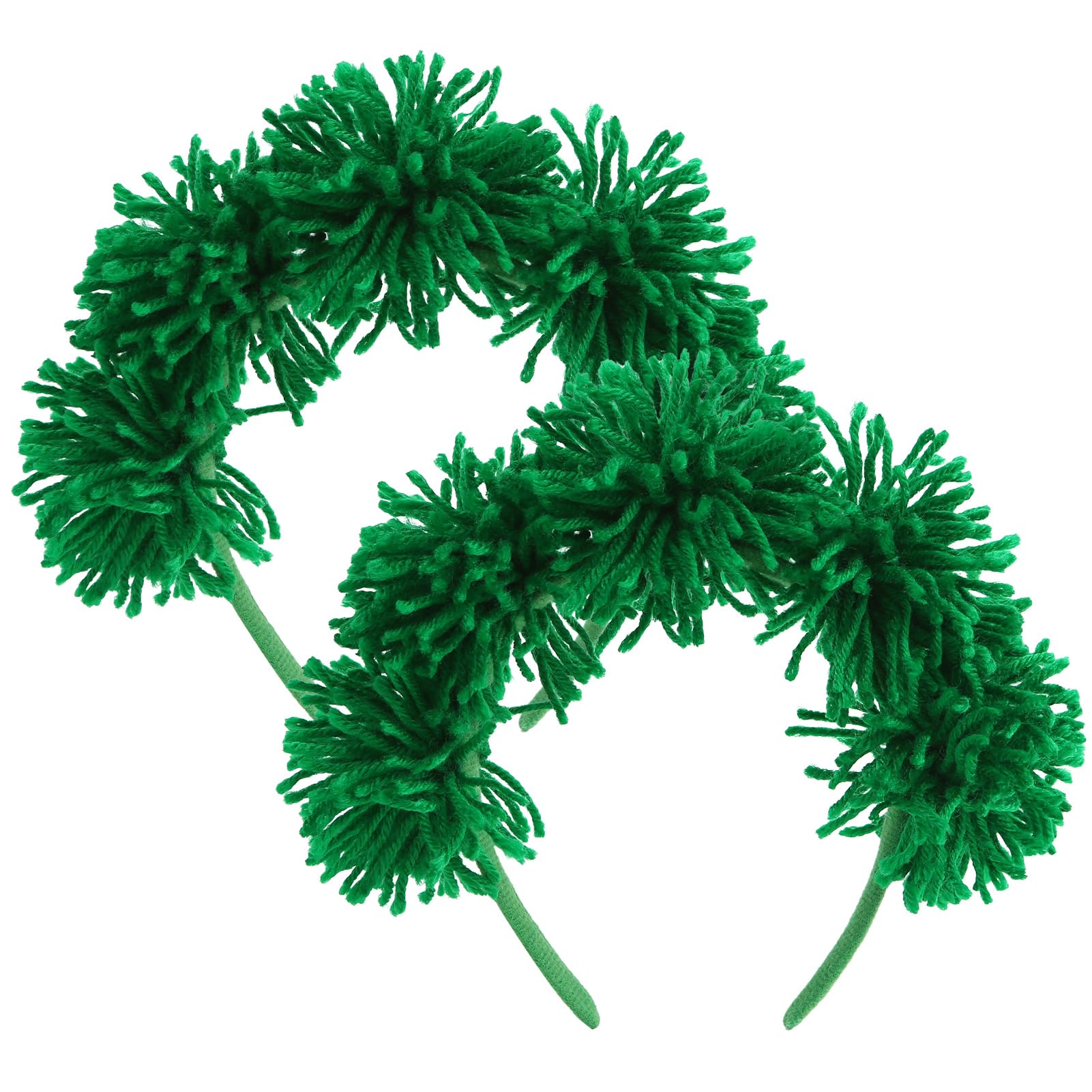 Neujiwo 2PC Fluffy Pom Pom Headwear Fuzzy Yarn Headband Halloween Costume Dress up Hair Accessories