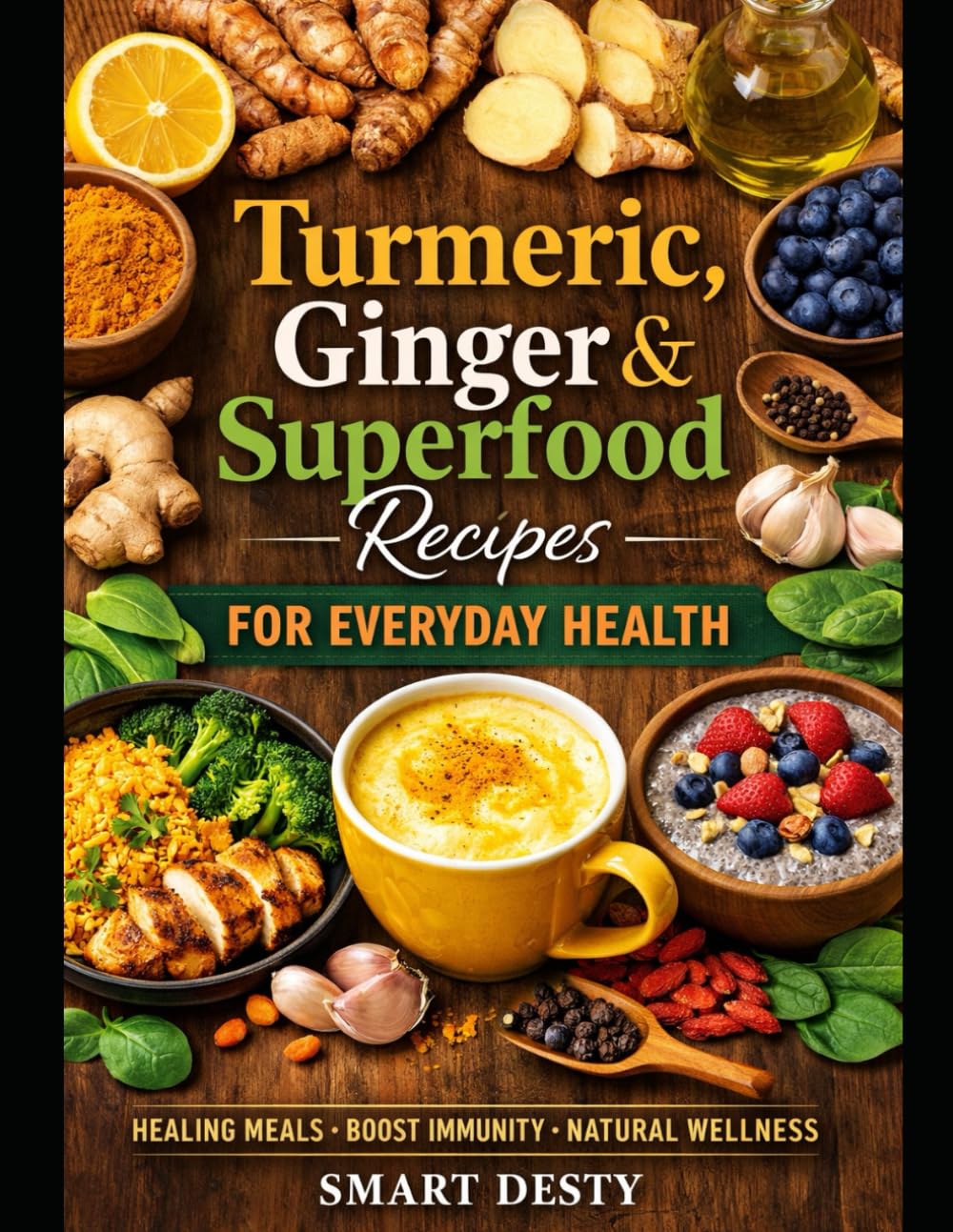 TURMERIC, GINGER & SUPERFOOD RECIPES FOR EVERYDAY HEALTH: Anti-Inflammatory, Immune-Boosting, and Healing Meals to Support Digestion, Reduce Pain, and Restore Natural Energy