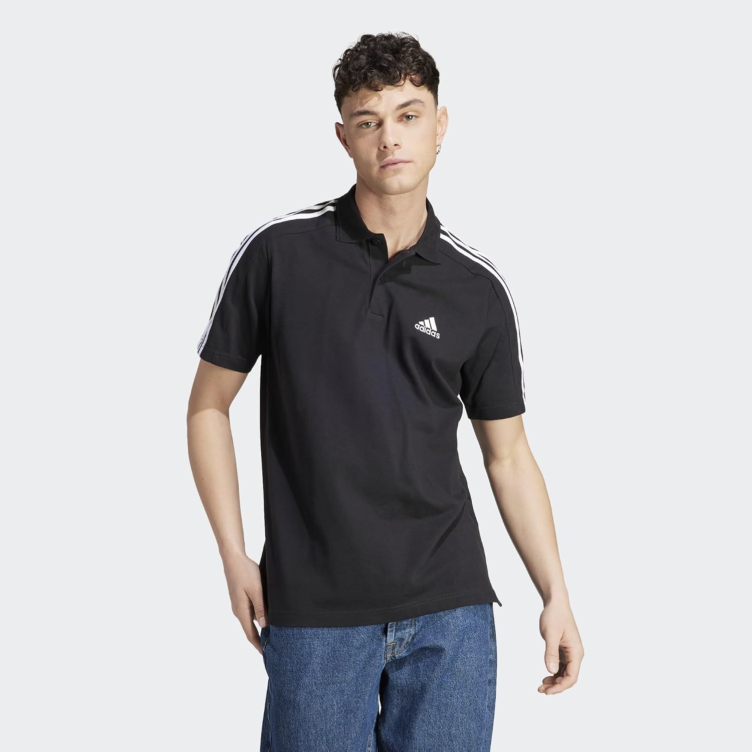 adidas Essentials Piqué Embroidered Small Logo 3-Stripes Polo Shirt Polo Shirt Men's (Pack of 1)