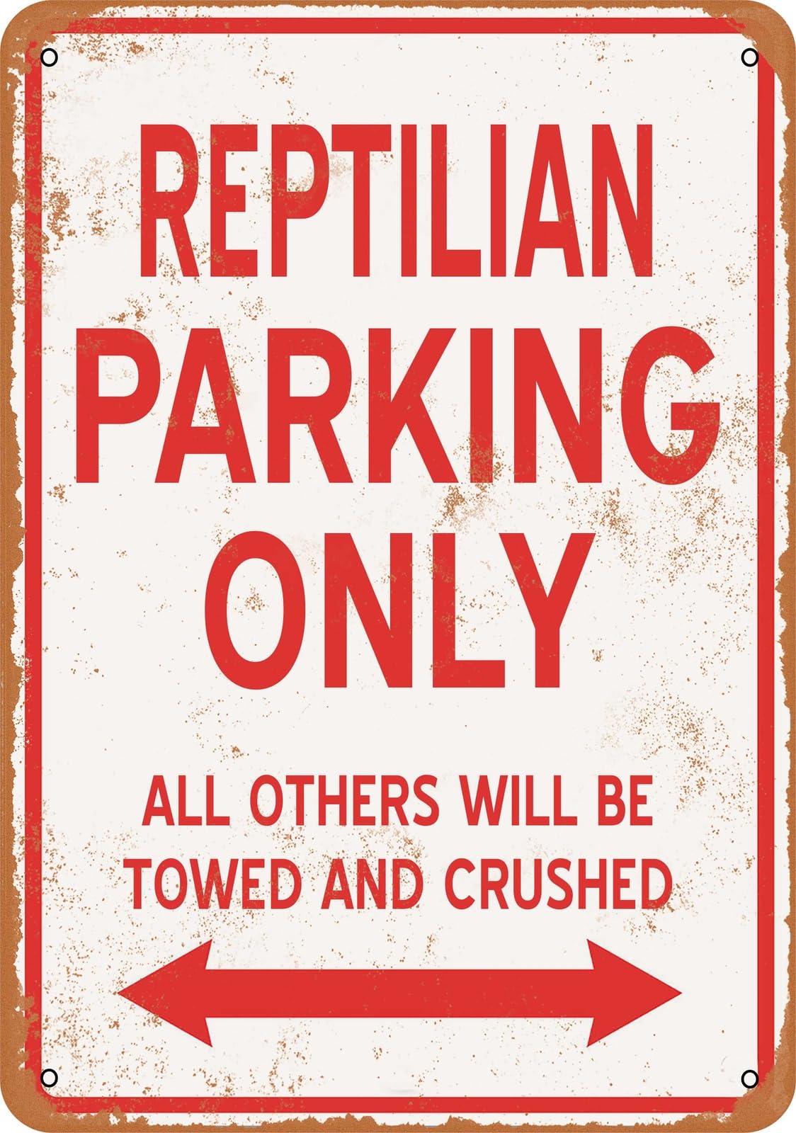 Metal Sign - REPTILIAN PARKING ONLY - Vintage Look home decor