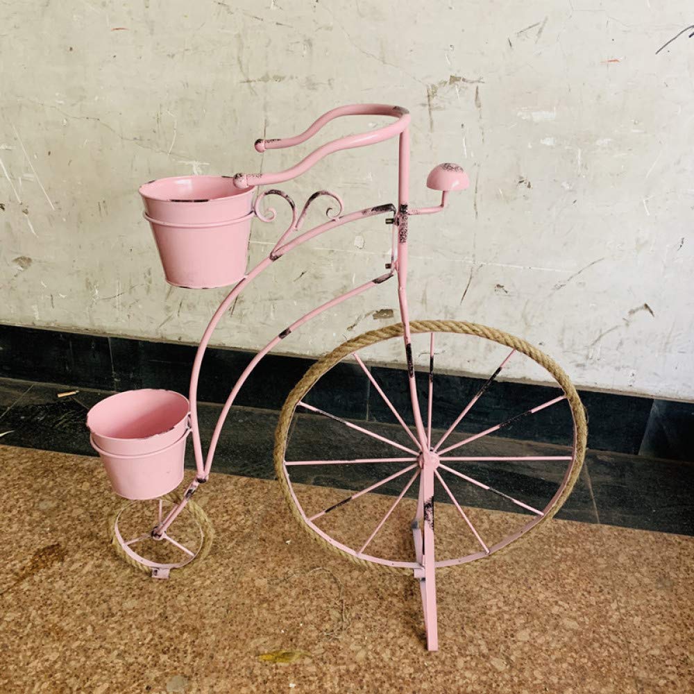 Metal Penny Farthing Bicycle Plant Stand Garden Planter Holds 2 Plant Pots Garden Bike Flower Pot GIFT,Pink
