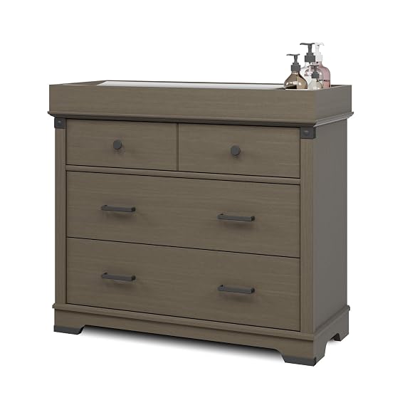 Child Craft Universal Changing Table Topper, Convert Dresser into a Changing Table Surface, Securely Attaches, Non-Toxic, Baby Safe Finish (Coach Cherry)