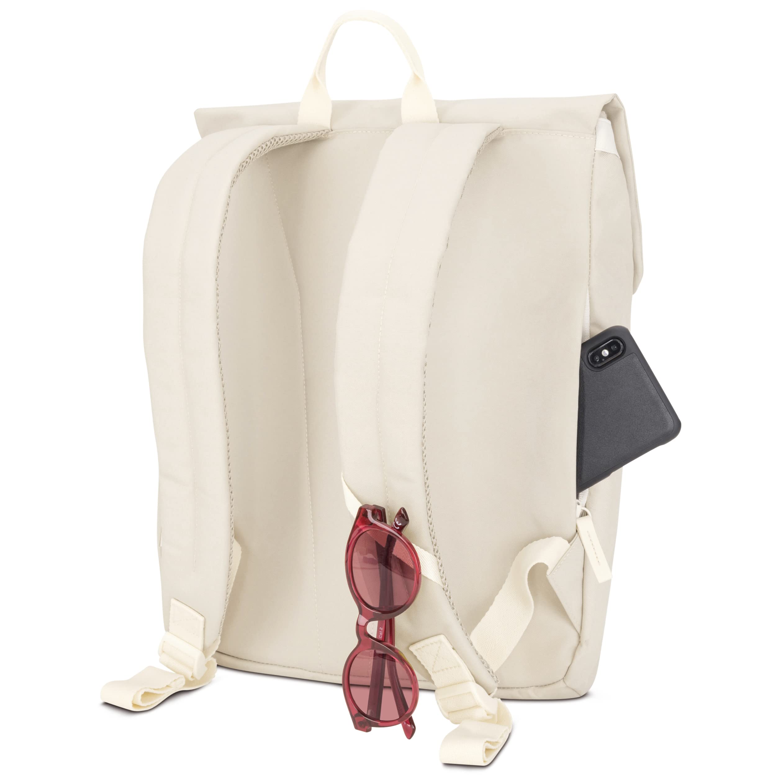 LARKSON Mochila Mujer Pequeña - RONJA - Mochila Moderna y hecha de Botellas de PET recicladas para la Universidad, el Ocio o el Trabajo - Repelente al Agua y Compartimento para Portátil