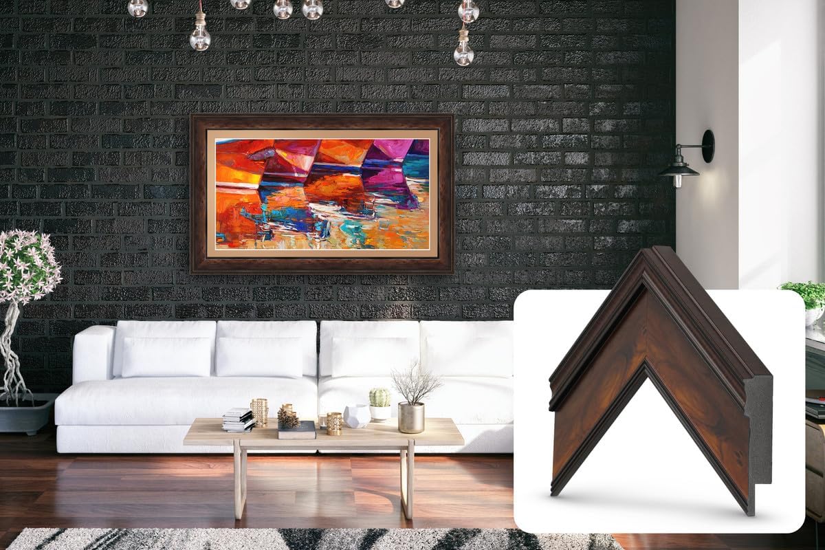 Burlwood 75" Premiere Deco TV Frame - Compatible ONLY with Samsung The Frame TV and Pro TVs (Fits 2021-2026, LS03A, LS03B,LS03C,LS03D,LS03FA,LS03FW)
