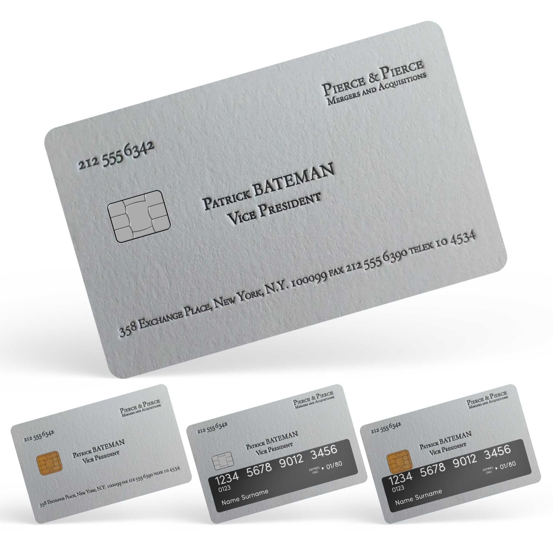 CUCU Covers Patrick Bateman Credit & Debit Card Stickers - 4PCS Card Skin for Adults