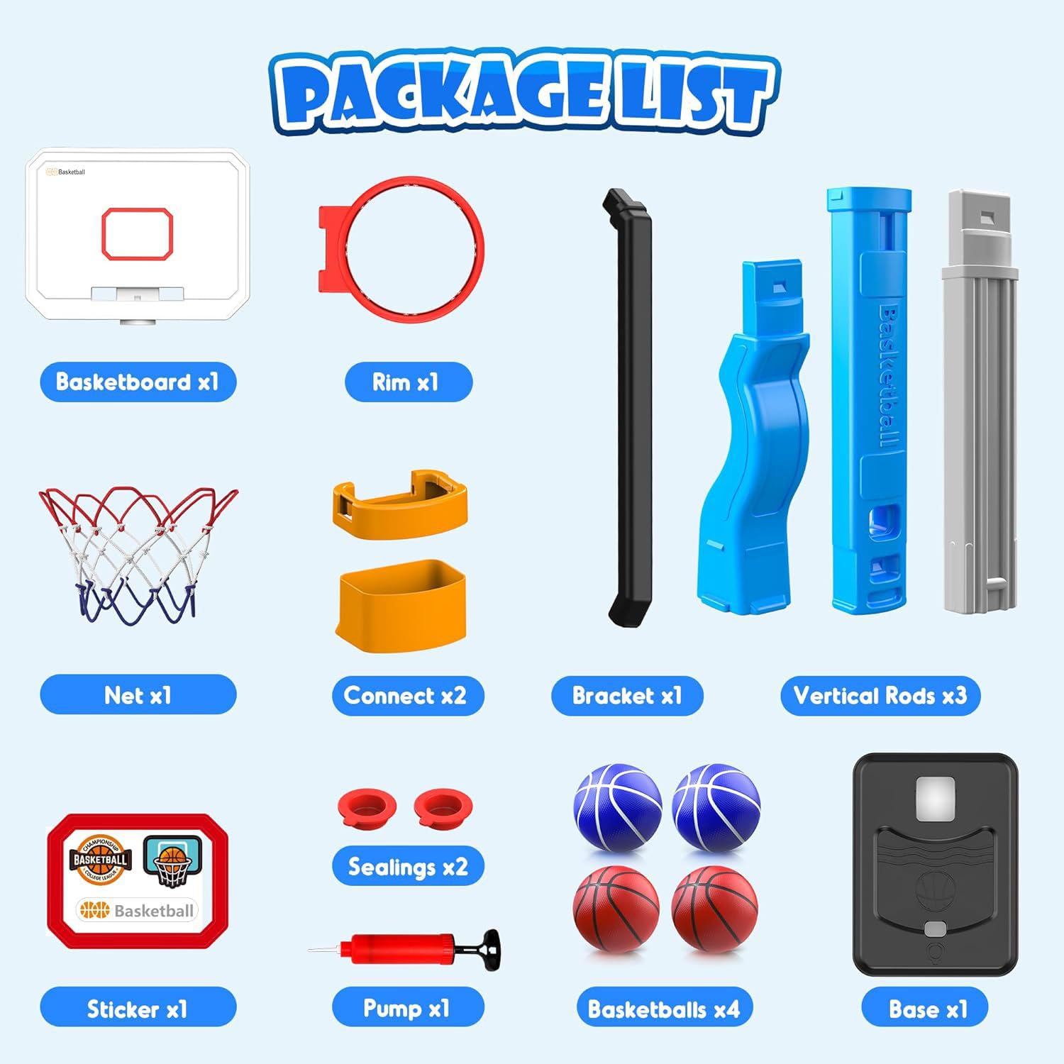 Canasta Baloncesto Infantil,aro de para Interiores y Exteriores con Soporte,Altura Ajustable,Canasta de Baloncesto para Juguetes de habitación para niños de 3 a 8 años