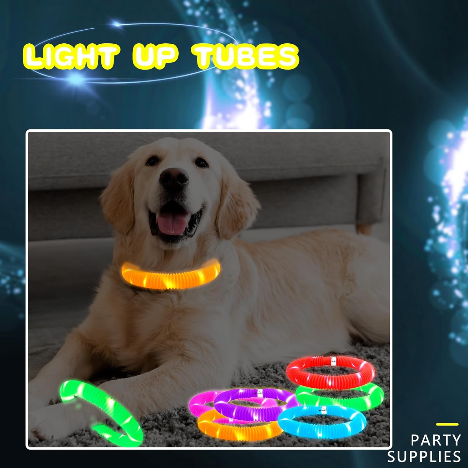 42 Pcs Light Up Tubes Party Favors LED Glow Sticks Tubes Glow in The Dark Pop Tubes for Kids Birthday Concert Glowing Party Supplies Goodie Bag Classroom Rewards - Image 5
