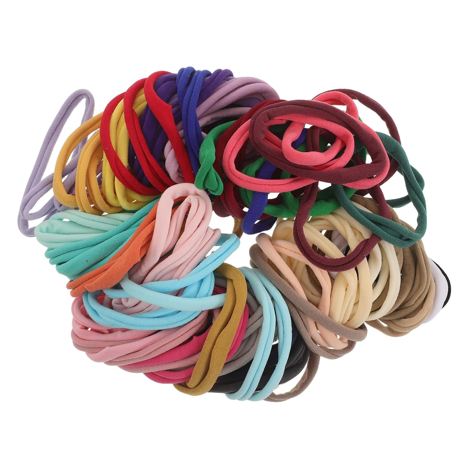 UPKOCH 108pcs Seamless Nylon Hair Ties, Stretchy Ponytail Holders, Simple Plain Hair Elastics for Dance and Birthday Parties