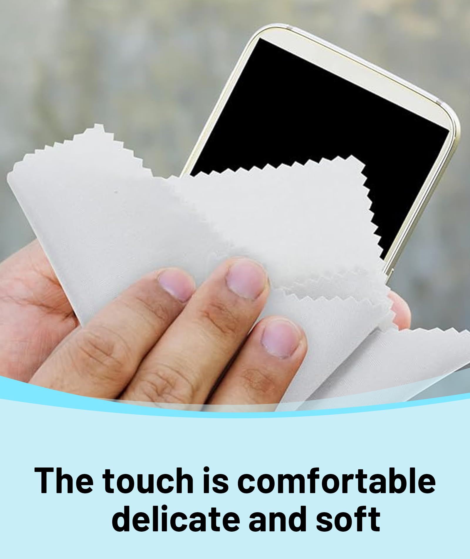 10 Pcs Lens Cleaning Cloth and Laptop Cleaning Cloth Set – Premium Specs Cleaning Cloth for Glasses, Screens, and Eye Lens Items, 15x18cm with Serrated Edges (Black & White) - Image 4 thumbnail