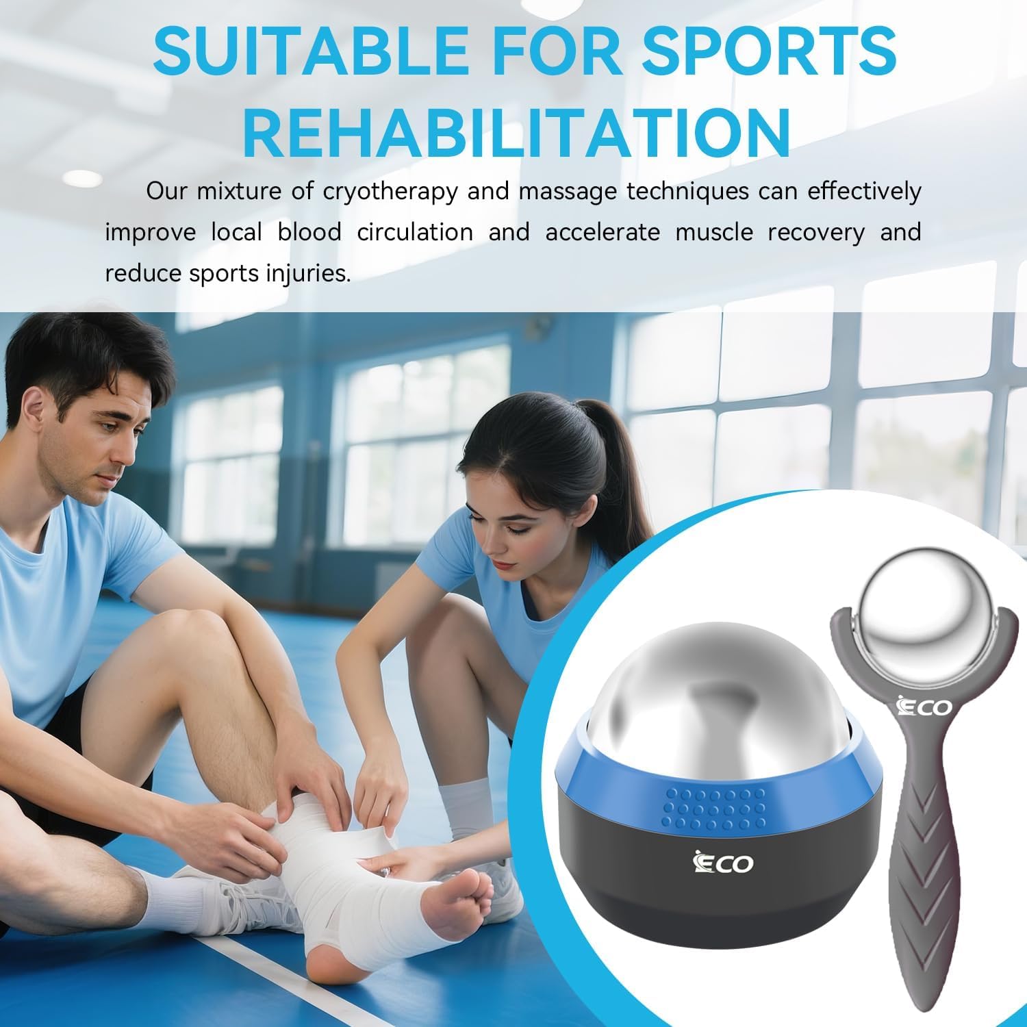 iECO Massage Ice Roller Ball Cold & Heat Therapy Plantar Fasciitis Roller