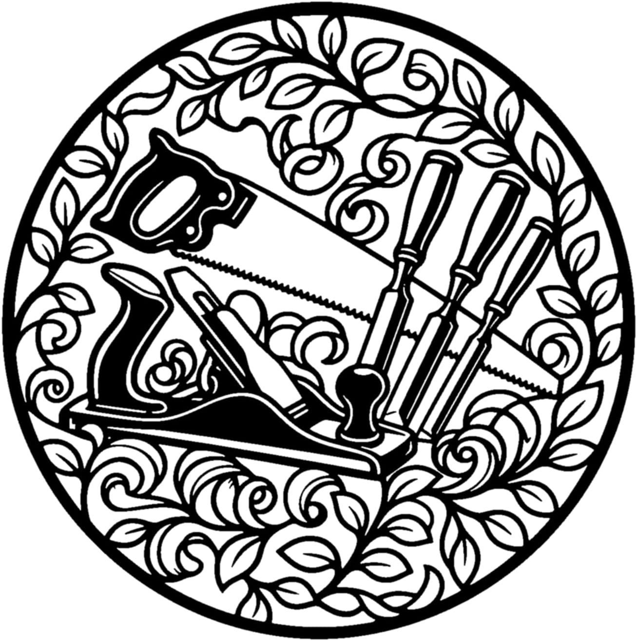 Carpentry Tools Metal Wall Art with Cutout Style Visual Focus Home Decor
