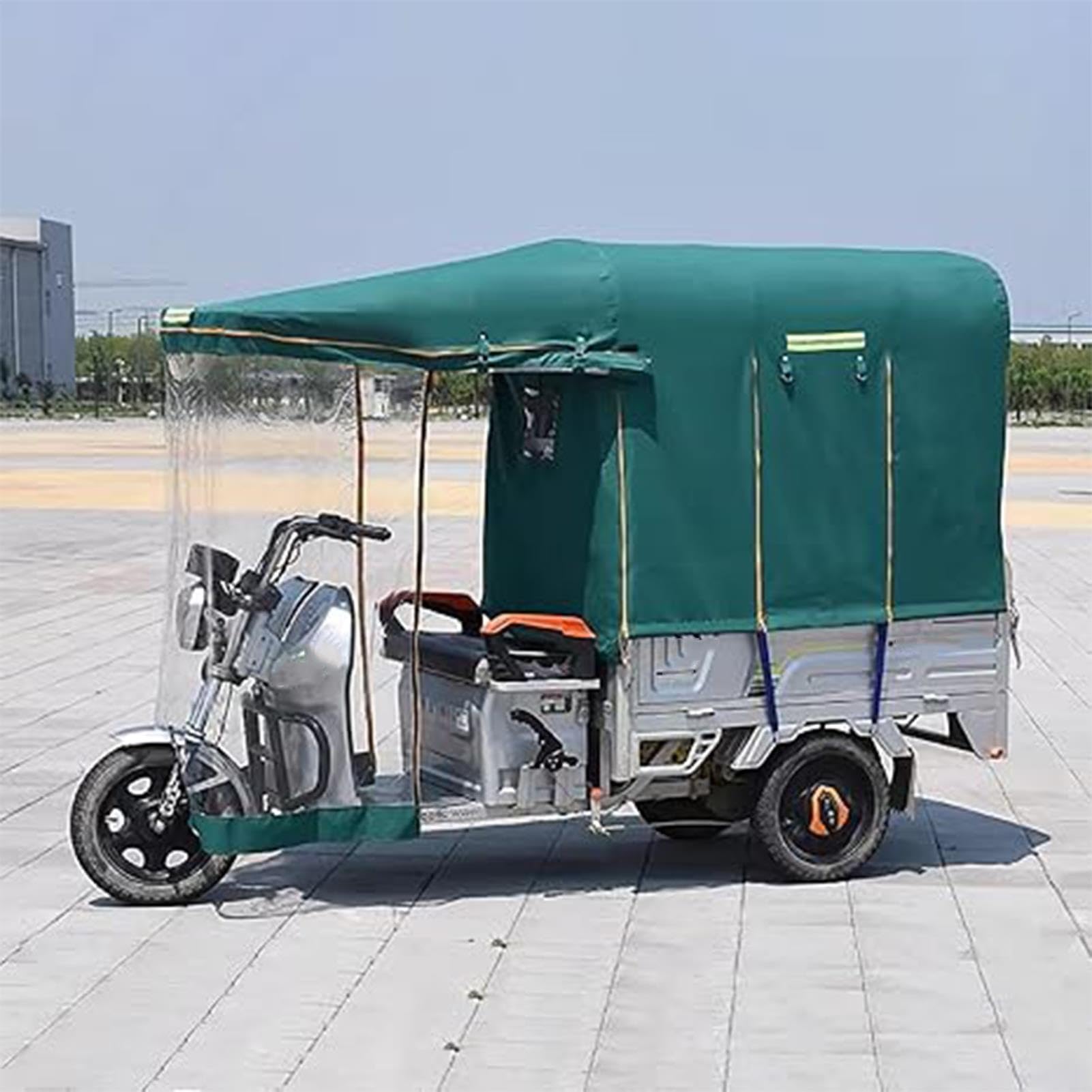 Funda Para Bicicleta Capota Para Triciclo De Carga Eléctrico,Protector Contra La Lluvia Para Triciclo Carga De 3 Ruedas,Lona Para Triciclo Tres Ruedas Todas Las Estaciones(Cyan,110*80cm/43*31")