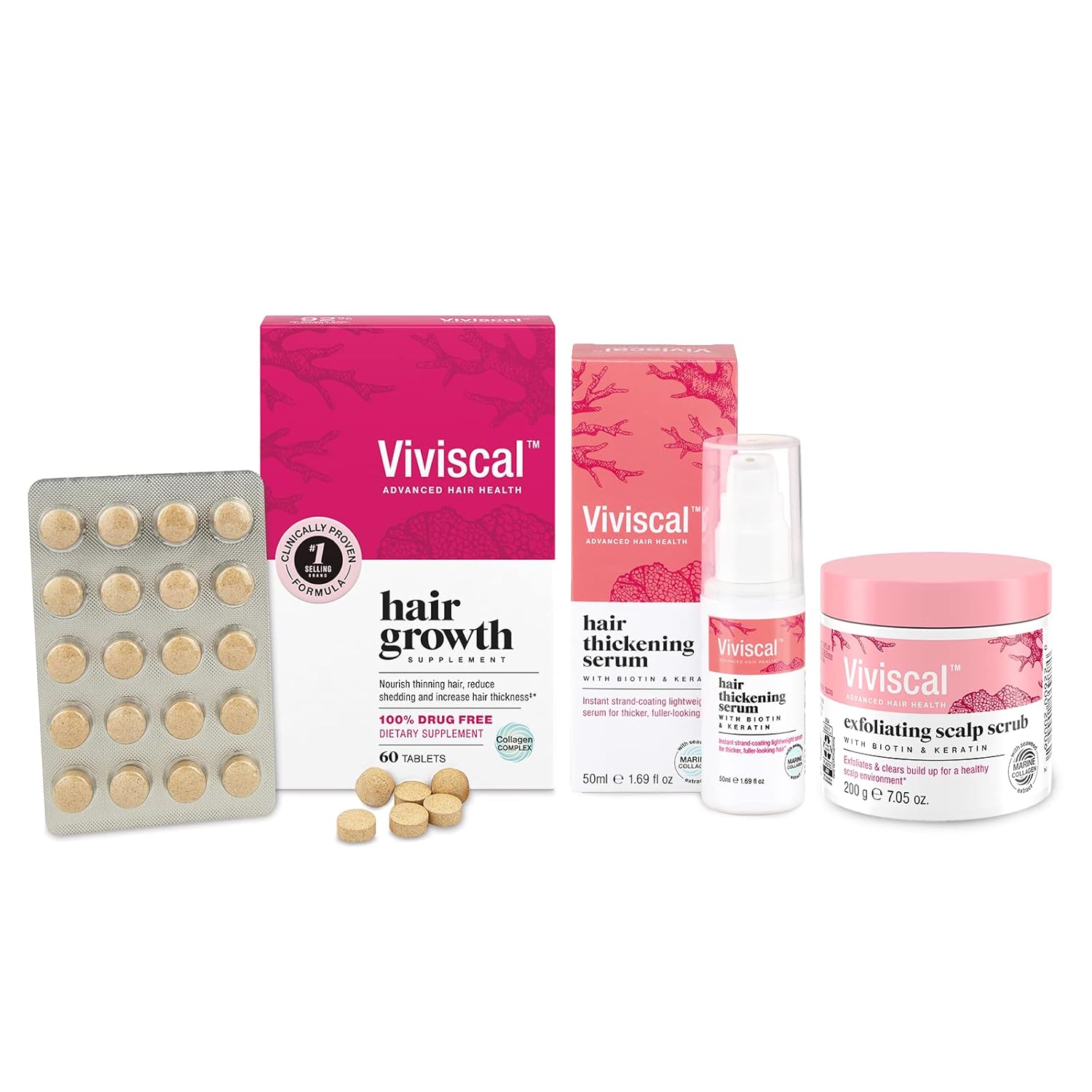 Viviscal Hair Growth Bundle: Supplements, Serum & Scalp Scrub in Nepal at NPR 16834, Rating: 5