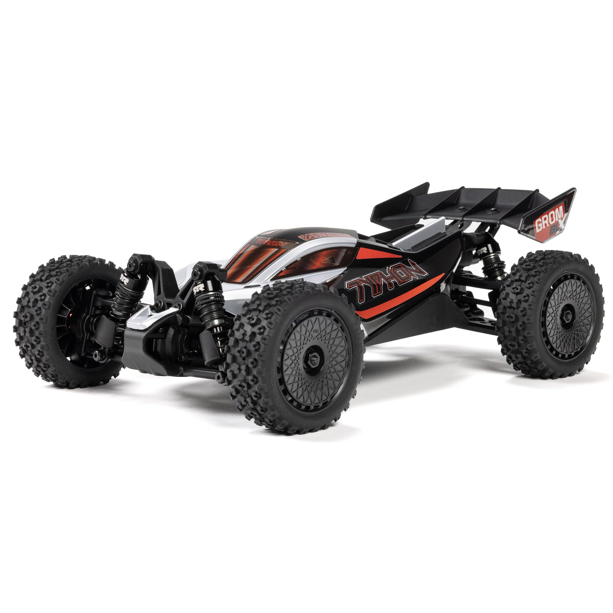 ARRMA RC Car Typhon GROM 4X4 223S BLX BRUSHLESS Small Scale Buggy RTR (Battery and Charger Not Included) with DSC, Silver, ARA2306T1