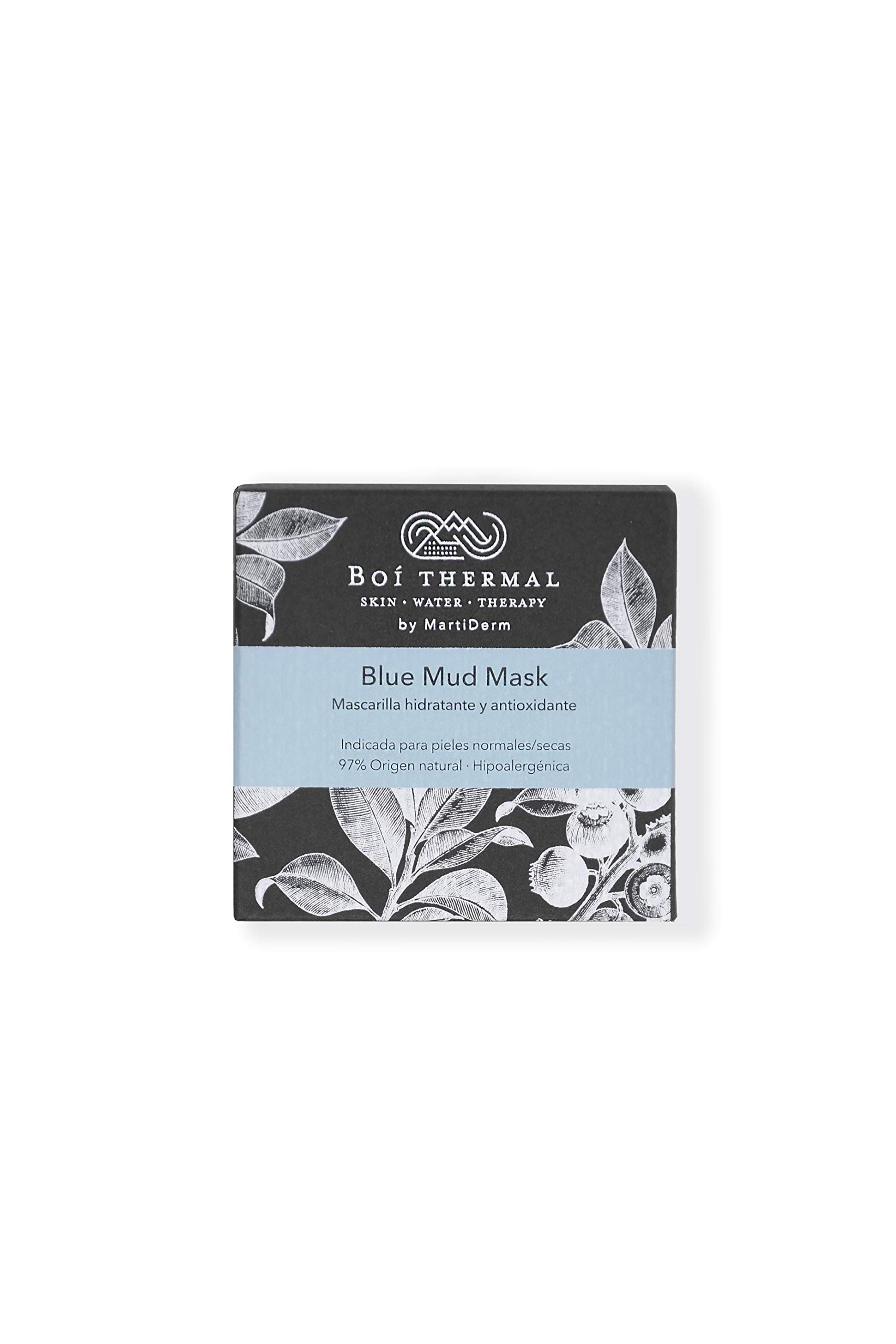 Boí Thermal Blue Mud Mask. Mascarilla Facial Hidratante y Antioxidante. Mejora Elasticidad Y Luminosidad. Pieles Normales Y Secas. Cosmética Natural Y Vegana. Apto Pieles Sensibles. 50 ml