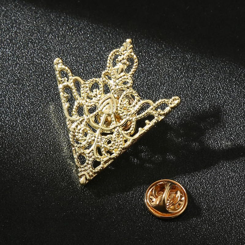 Image of coadipress 2PCS Retro Hollow Triangle Collar Pins Brooch for Men Women Hollow Floral Shirt Suit Clothing Collar Angle Decoration Parts