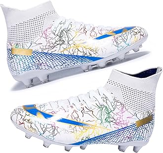 Big Kids Soccer Shoes Unisex Academy Indoor Outdoor Football Turf Durable Rubber Shoes TPU Outsole for Adult Ankle Cleats