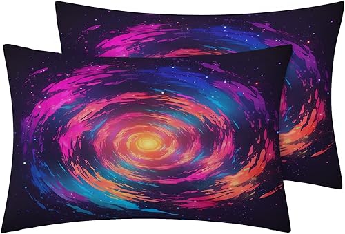 Miniatura 2 de zcwl Funda de edredón Galaxy tamaño Queen  Juego de ropa de cama espacial colorido  3 piezas  Funda de edredón con patrón de microfibra suave con