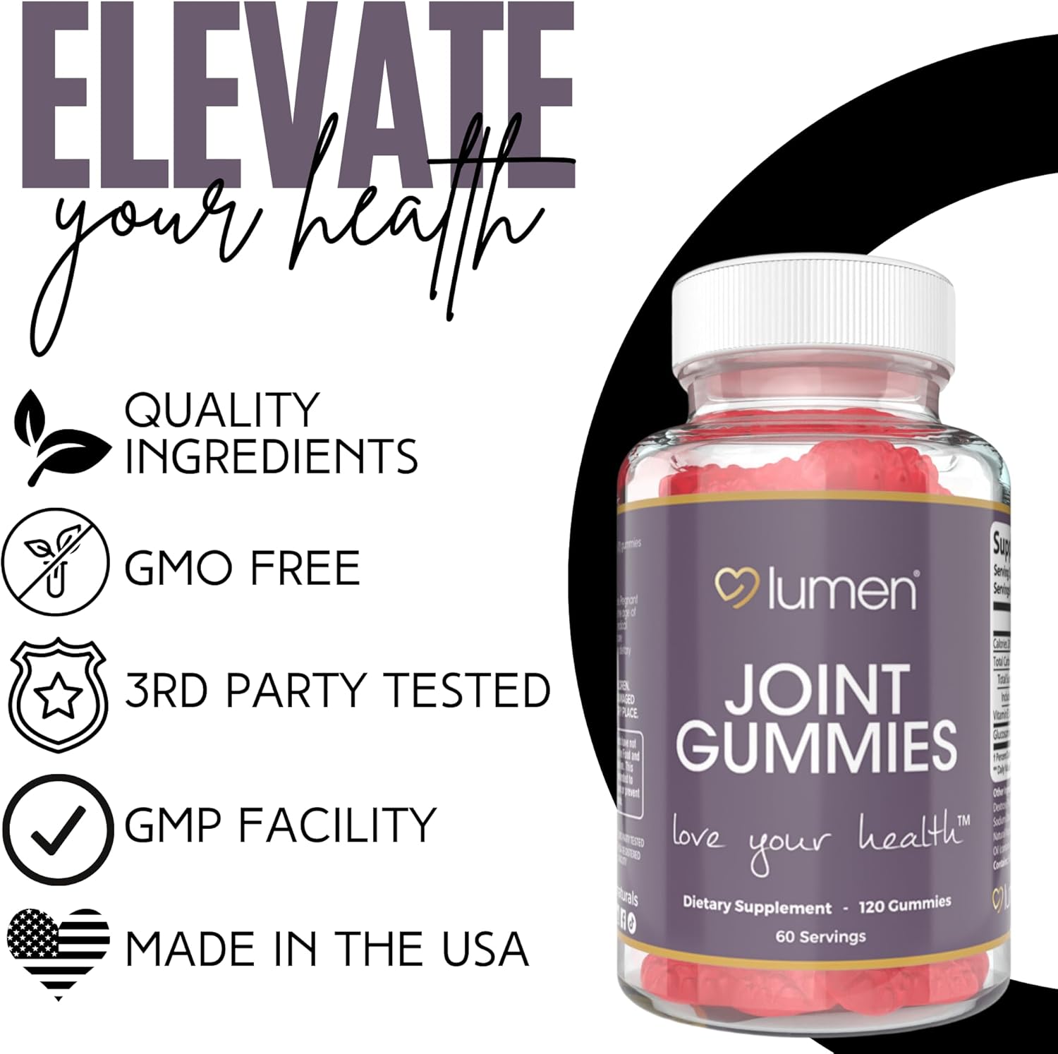 Lumen Naturals Mobility Gummies for Women – with Glucosamine – Delicious Raspberry Flavor – 120 Gummies – 60 Servings – Non-GMO, Gluten-Free, Easy to Enjoy Daily (120 Count (Pack of 1))