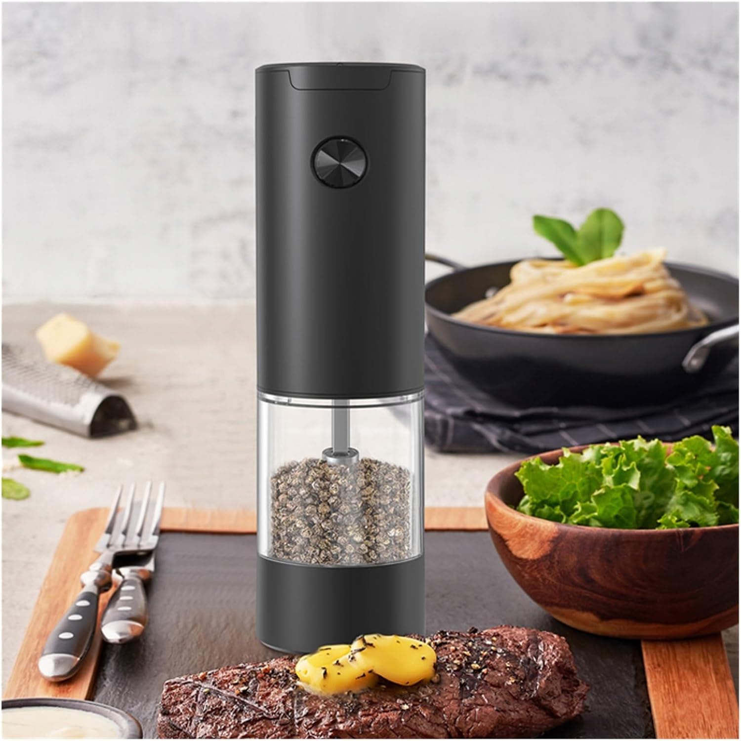 Peugeot Bistro Chef Manual Salt Mill Gift Set Stainless Steel 10 c