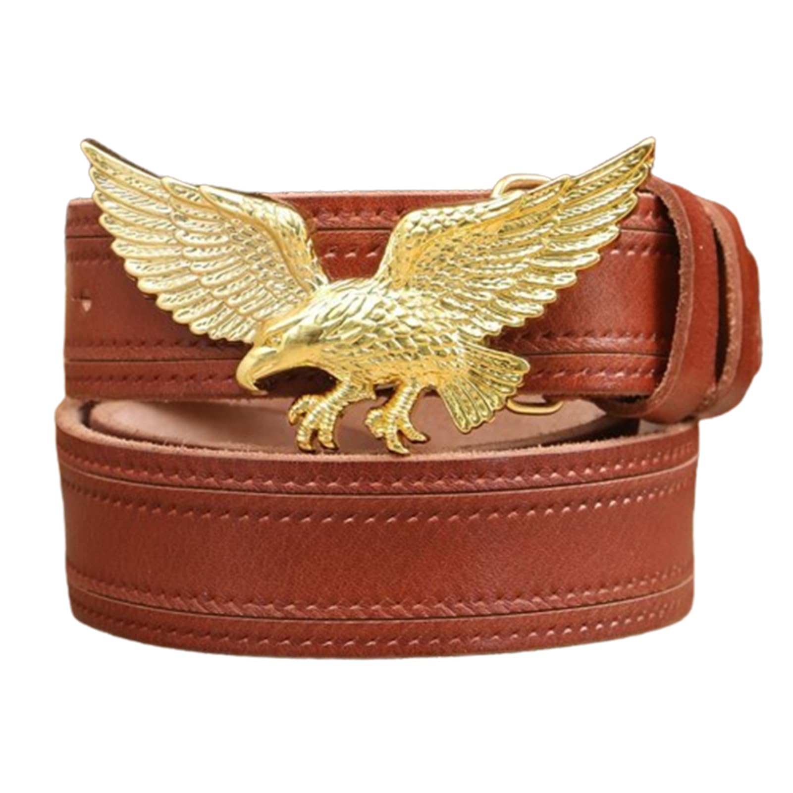 Cintura Da Uomo E Donna In Pelle Con Fibbia Western Incisa Aquila Volante - Cowboy, Cowgirl Country