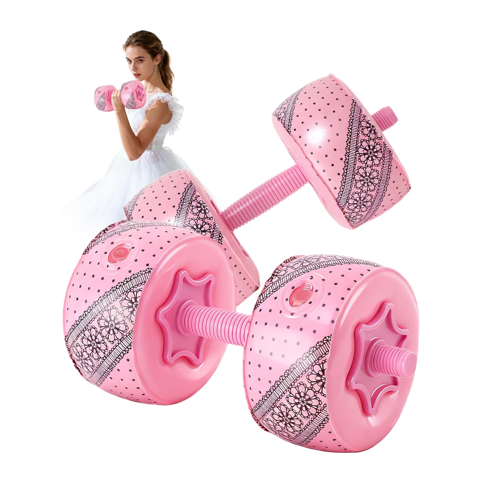Mancuernas de agua – Peso ajustable 1-6 kg – Silencioso y antideslizante – Plegable para ahorrar espacio – Ideal para viajes, mujeres y principiantes