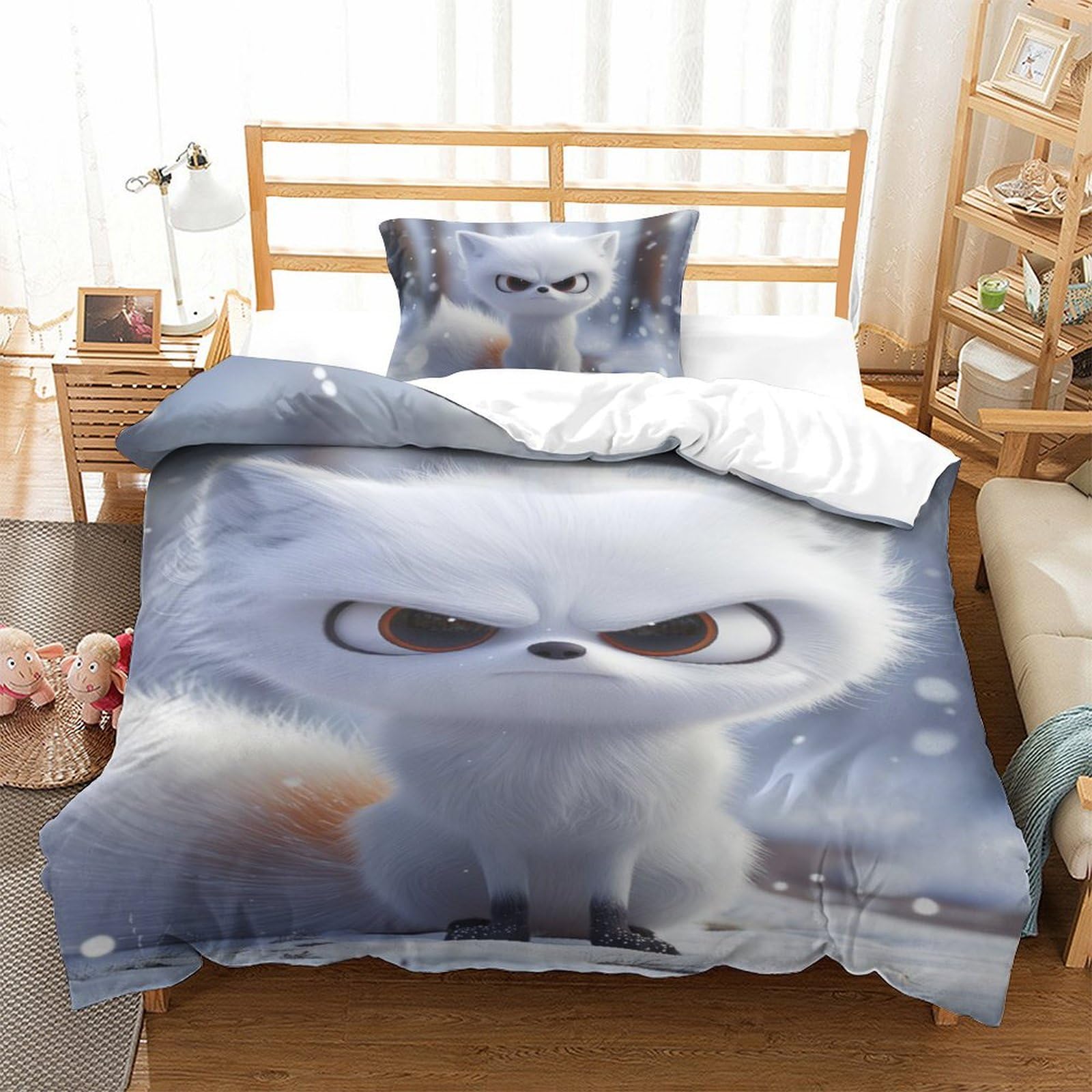 Housse de couette renard microfibre douce anti-transpiration