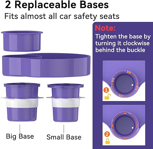 Miniatura 6 de Bandeja de asiento de automóvil para niños, bandeja de viaje con portavasos para bebé, asiento de automóvil para niños, organizador de aperitivos