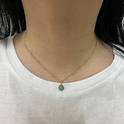 Miniatura 3 de Natural Jade Necklace for Women 18K Gold Plated Green Jade Pendant Necklace Good Luck Necklaces Anniversary Gifts for Mom Lover