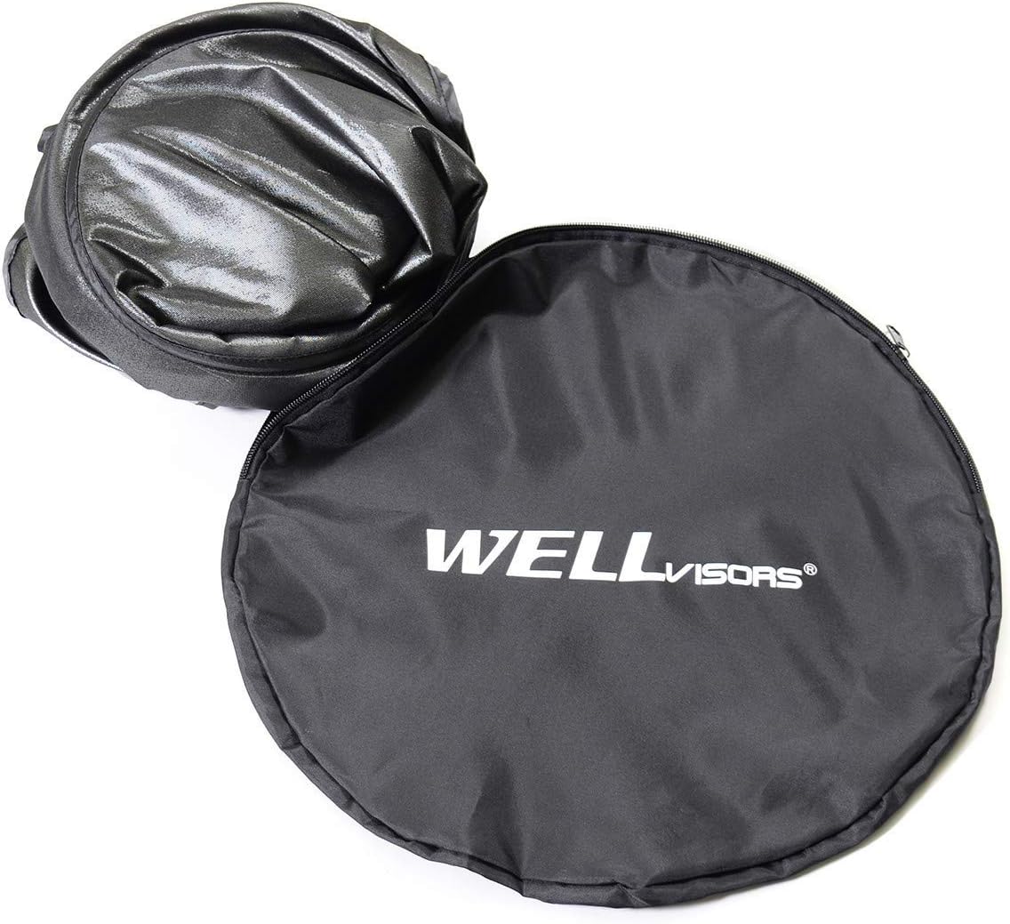 Wellvisors Custom Fit Fabric Folding Windshield Sun Shade Heat Reflector Shield Compatible With Land Rover Discovery 2017-2020