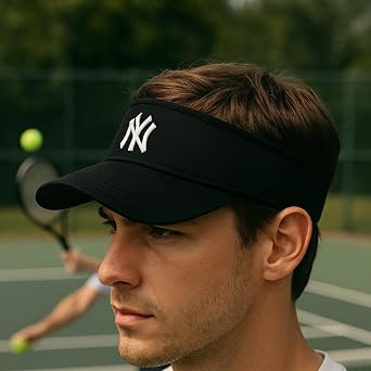 Viewfinder Hat Adjustable Cotton Tennis Golf Sports Hat Unisex Black with NY Logo
