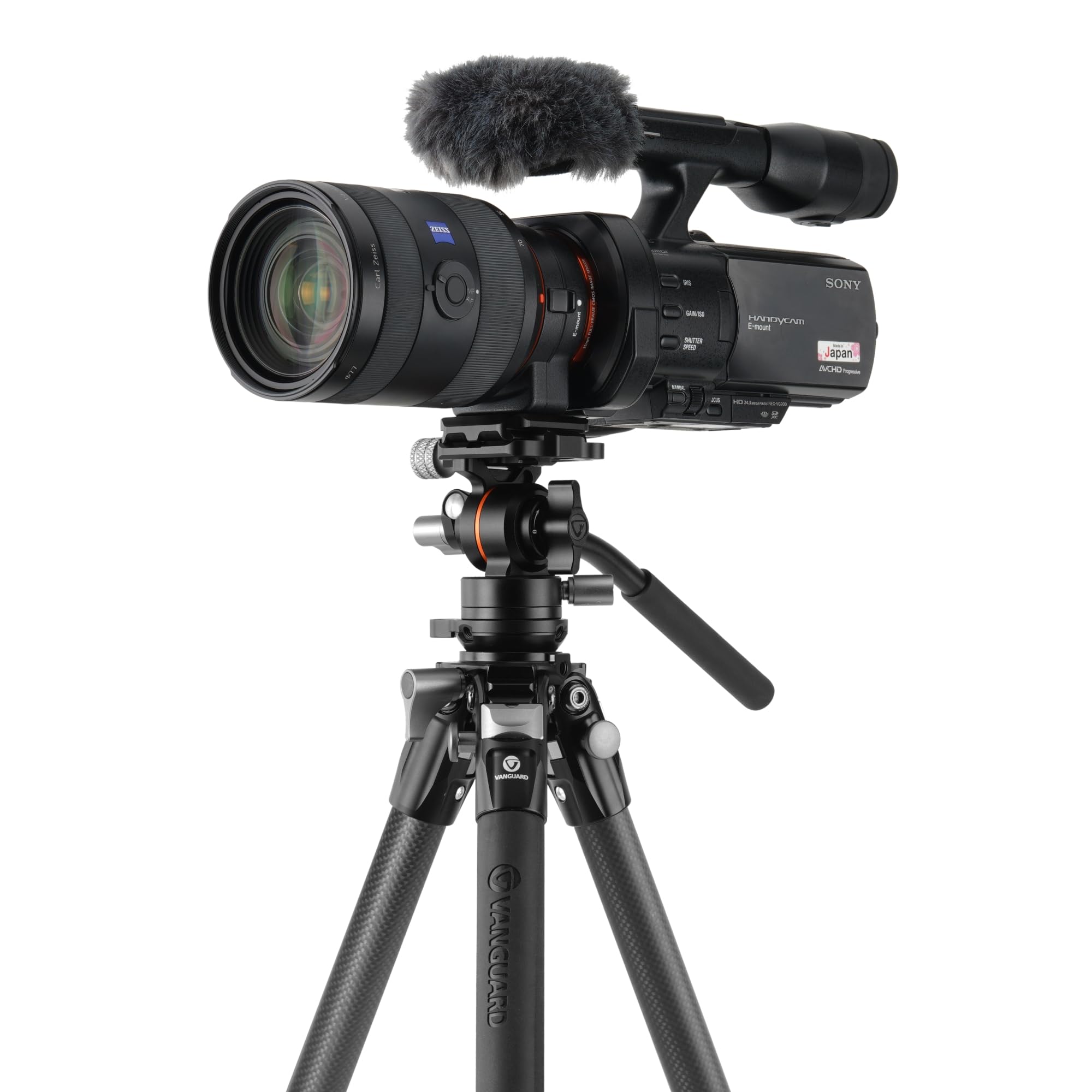 Vanguard Alta Pro 3VLT 235CV12 Trépied de voyage en fibre de carbone avec base de nivellement et tête vidéo compacte VEO PV-12