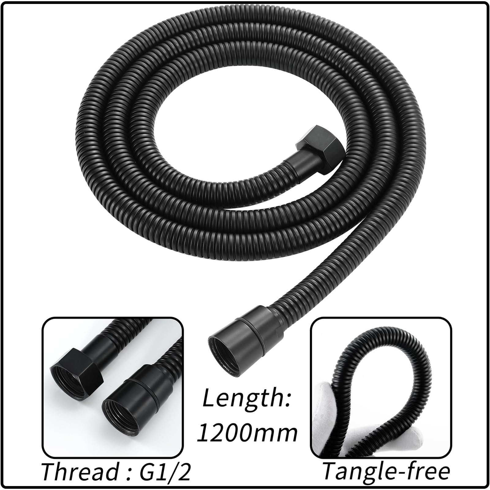 Doccetta per Bidet Nero Spruzzatore per Bidet Ottone Idroscopino per WC, con Spruzzatore a Doppia Funzione in Ottone, 1.2M Tubo Doccia, Staffa