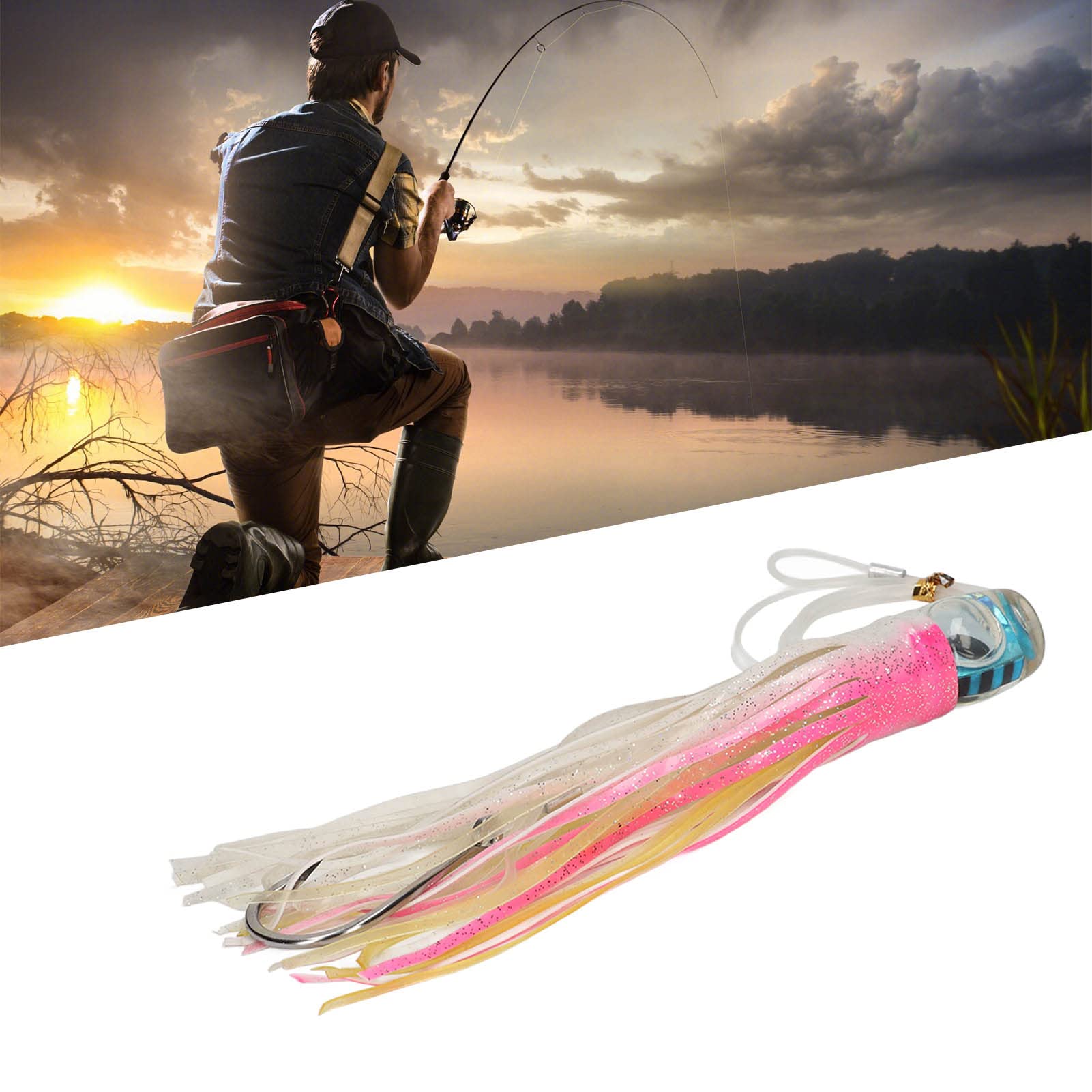 Esca Morbida per Pesca alla Traina 21 Cm 100 G - Artificiale per Barche D'alto Mare, Realistica per Acqua Salata, Trota d'Acqua Dolce, Spigola, Salmone