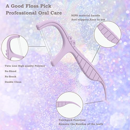 Miniatura 3 de Palillos de hilo dental, Twin Line 300 unidades de hilo dental sabor limón, sistema de hilo dental de doble acción, palillos de dientes superfinos,